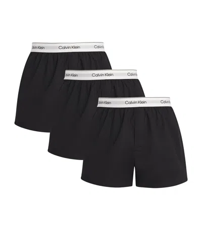 Calvin Klein Cotton Stretch Slim Icon Boxers In Black