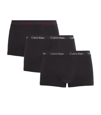 Calvin Klein Cotton Stretch Trunks (pack Of 3) In Black