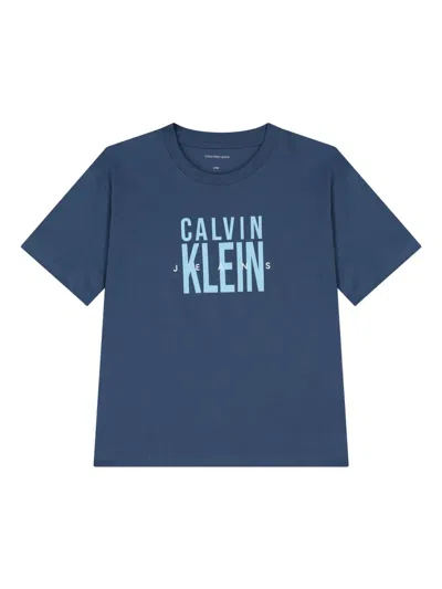 Calvin Klein Cotton T-shirt In Blue
