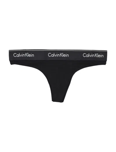 Calvin Klein Cotton Thong In Black