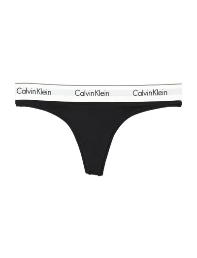 Calvin Klein Cotton Thong In Black