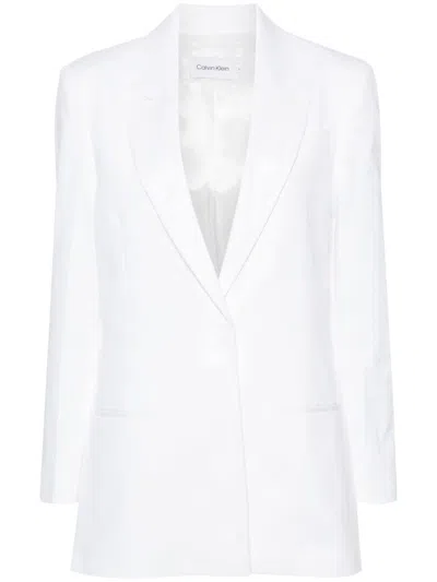 Calvin Klein Single-breasted Blazer In White