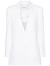 Calvin Klein Cotton Single Breasted Blazer With Jetted Pocketd In White
