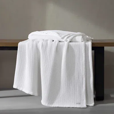 Calvin Klein Cotton Weave Ring Spun Blanket, King In White