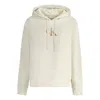 Calvin Klein Chic White Fleece Hooded Sweatshirt In White