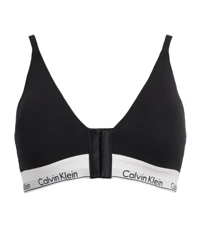 Calvin Klein Cotton-blend Icon Recovery Bra In Black