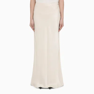 Calvin Klein Ribbed Knit Skirt In Beige