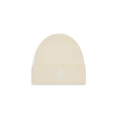Calvin Klein Cream Recycled Polyester Hat In White