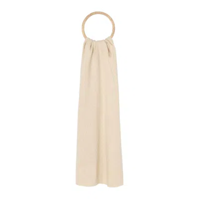 Calvin Klein Cream Recycled Polyester Scarf In Neutral