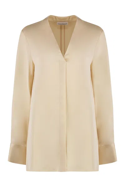 Calvin Klein Crêpe Blouse In Beige