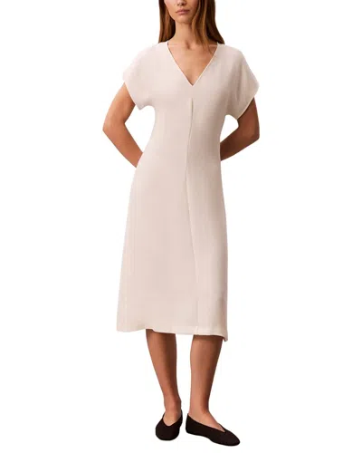 Calvin Klein Crepe Dolman Sleeve Midi Dress In Neutral