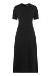 Calvin Klein Ribbed Texture Knee-length Fitted Silhouette Dress In Black