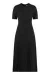 Calvin Klein Ribbed Texture Knee-length Fitted Silhouette Dress In Black