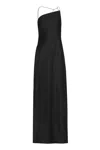 Calvin Klein Womens Asmmetric Long Maxi Dress In Black