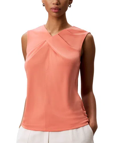 Calvin Klein Crepe Jersey Top In Neutral
