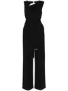 Calvin Klein Crepe Jumpsuit In Black