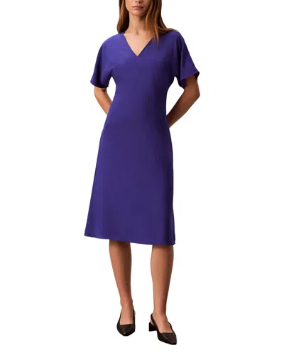 Calvin Klein Crepe Midi Dress In Transparent
