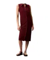 Calvin Klein Crepe Midi Polo Dress In Red