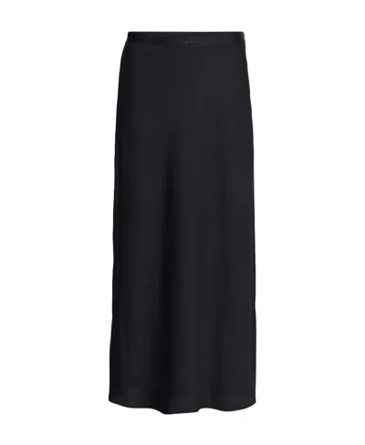 Calvin Klein Crepe Midi Skirt In Black