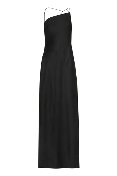 Calvin Klein Crepe Slip Dress In Black