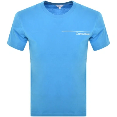 Calvin Klein Crew Neck Logo T Shirt Blue