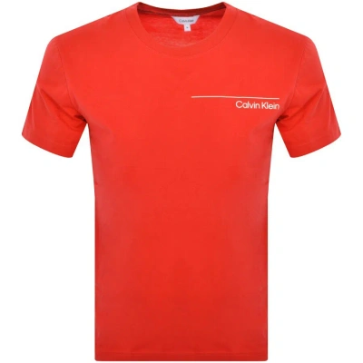 Calvin Klein Crew Neck Logo T Shirt Red