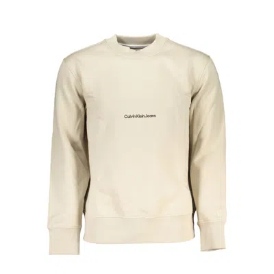 Calvin Klein Crew Neck Long Sleeve Men's Sweatshirt In Neutral