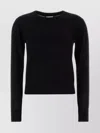 Calvin Klein Crew Neck Long Sleeve Ribbed Sweater In Black