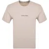 Calvin Klein Crew Neck Lounge T Shirt Beige