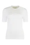 Calvin Klein Ribbed-knit T-shirt In White