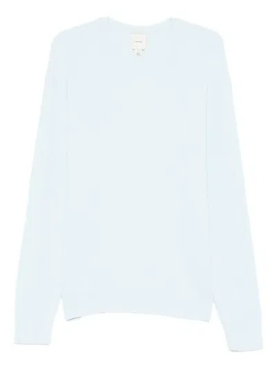 Calvin Klein Crew-neck Textured Sweater In Blue