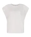 Calvin Klein Crew Neck Top In Off White