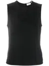 Calvin Klein Sleeveless Round-neck Top In Black