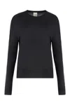 Calvin Klein Crew-neck Viscose Sweater In Black