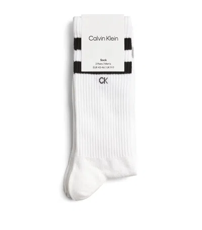 Calvin Klein Crew Stripe Socks In White