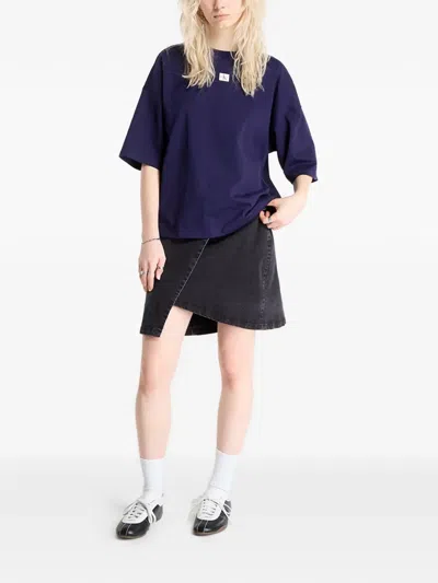 Calvin Klein Crew-neck Short-sleeve T-shirt In Blue