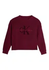 Calvin Klein Crewneck Sweater Bambina  In Burgundy