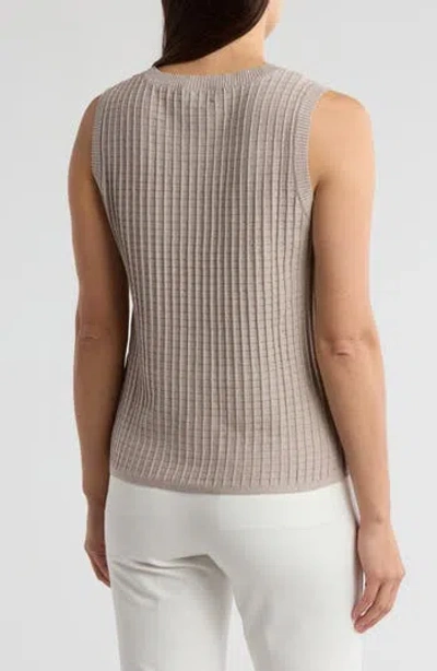 Calvin Klein Crewneck Sweater Vest In Oyster/silver