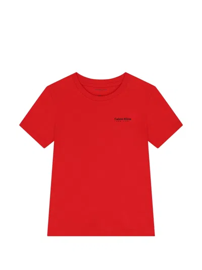 Calvin Klein Kids' Crew-neck T-shirt In Red