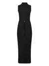 Calvin Klein Crinkle Jersey Ankle Dress Clothing In Black
