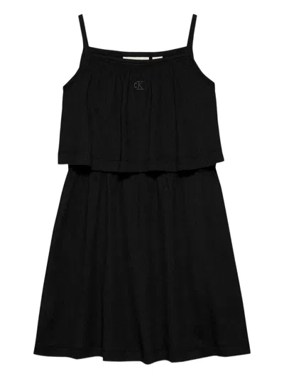 CALVIN KLEIN CRINKLED LAYERED DRESS