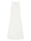Calvin Klein Long Tech Texture Bias Ankle Dress In White