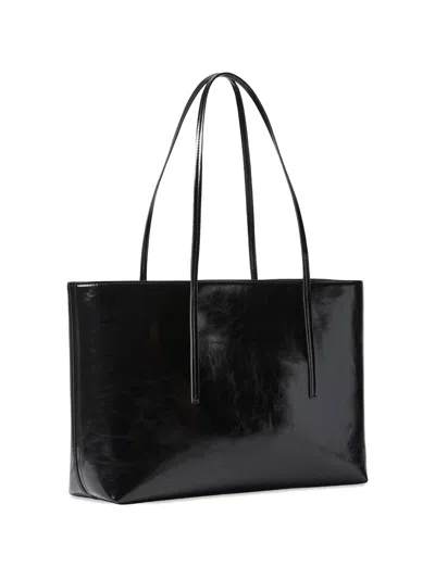 Calvin Klein Crinkled-finish Shoulder Bag In Black