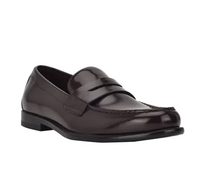 Calvin Klein Crispo Penny Loafers Men's 10.5 Brown Leather Slip On Shoes Khd1134