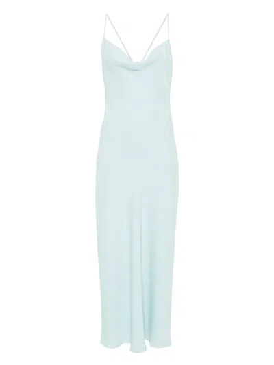 Calvin Klein Cowl-neck Slip Maxi Dress In Blue