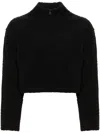 Calvin Klein Cropped Fleece Sweatshirt In Black