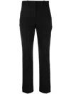 Calvin Klein Linen Cropped Trousers In Black