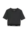 Calvin Klein Logo-underband Cropped Performance T-shirt In Black