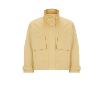 Calvin Klein Cropped Lightweight Cotton Jacket In Brown