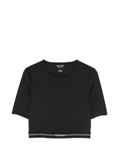 Calvin Klein Cropped T-shirt In Black